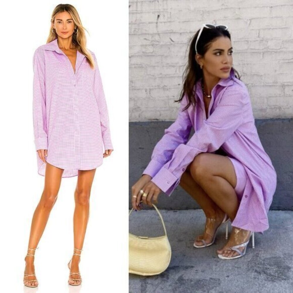 Camila Coelho Elliot Shirt Dress - Pink Lilac